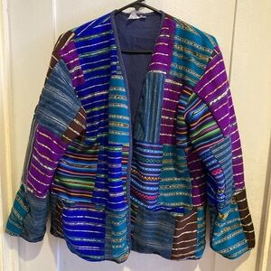 Vintage Artesian Patchwork Jacket Cardigan Coat by James Halbert Handwov…